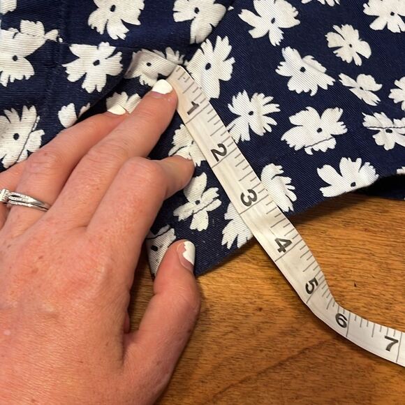 J. Crew Blue and White Bermuda Shorts Floral Design - Picture 10 of 11